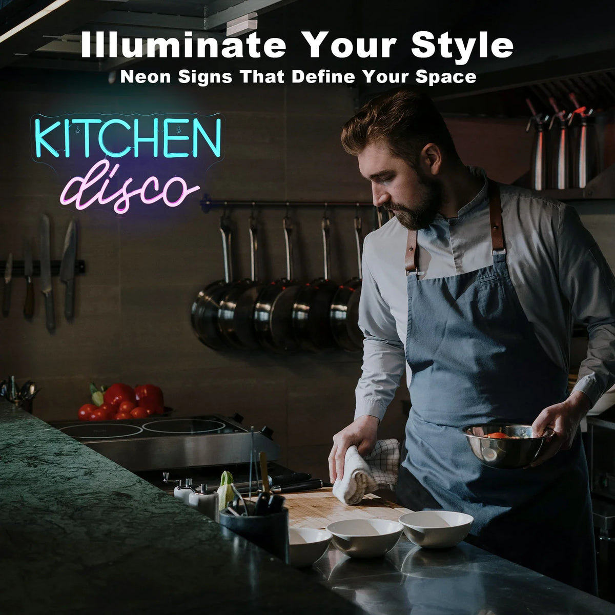 Enseigne néon LED USB 5 V Kitchen Disco