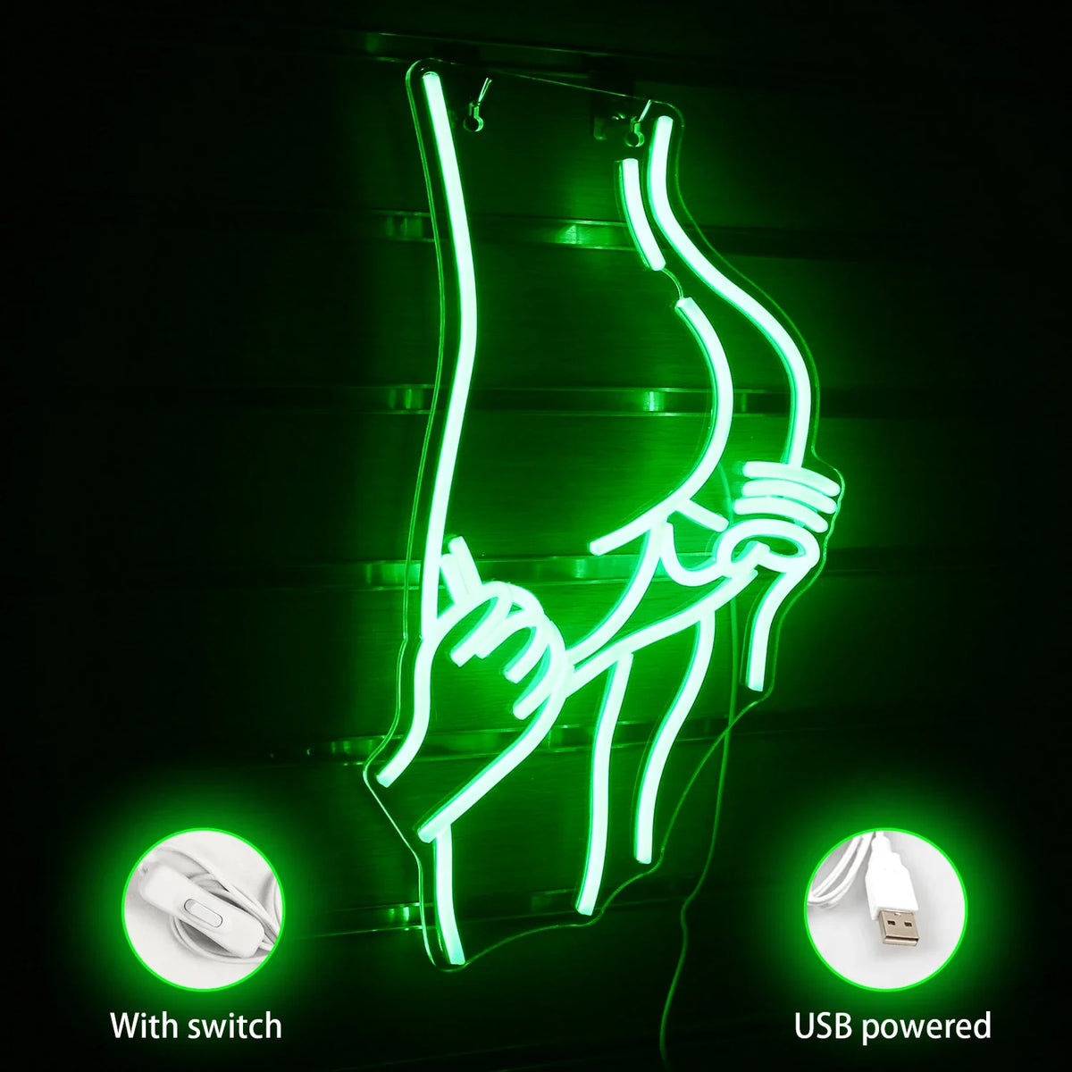 Enseigne néon LED USB 5 V Silhouette féminine