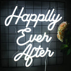 Happily Ever After 5V USB LED neon sign – White