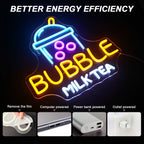 Bubble Milk Tea 5V USB LED neon sign