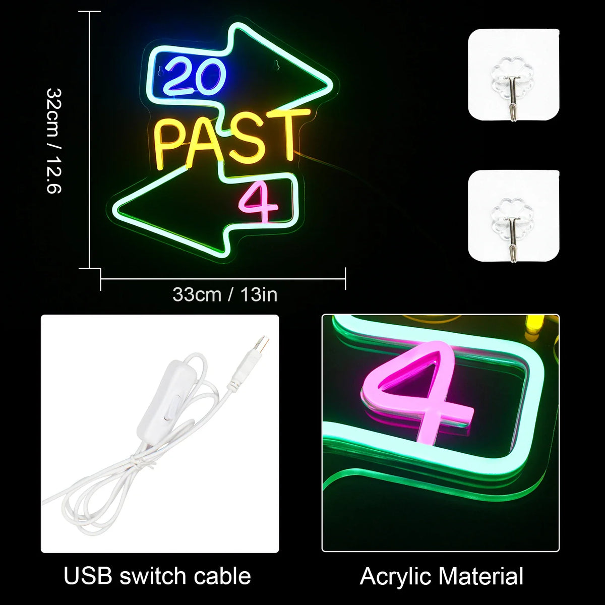 20 past 4 5V USB LED neon sign