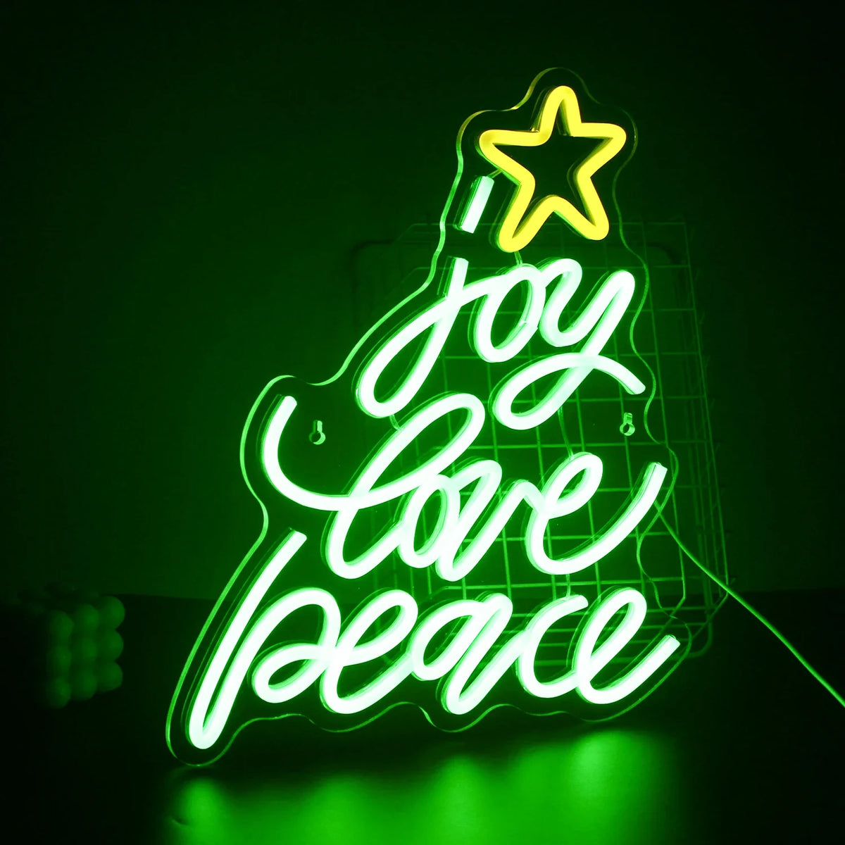 Joy Love Peace Christmas Tree 5V USB LED neon sign