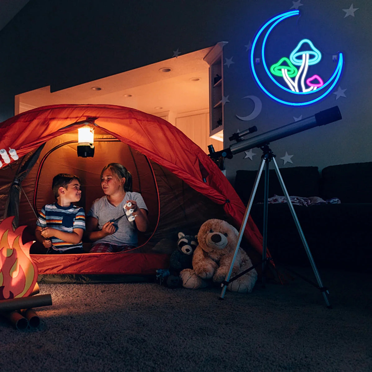 Moon Mushroom 5V USB LED neon sign