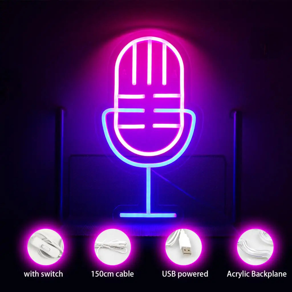 Microphone 5V USB LED neon sign