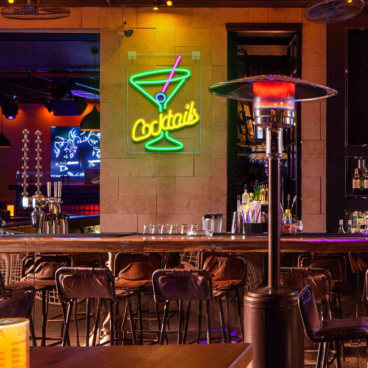 Green Cocktails 5V USB LED neon sign