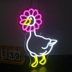 Enseigne néon LED USB 5 V Canard rose et blanc