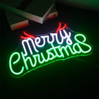 Green Red Merry Christmas 5V USB LED neon sign