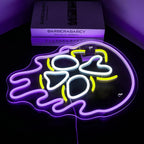 Enseigne néon LED USB 5 V Crâne violet