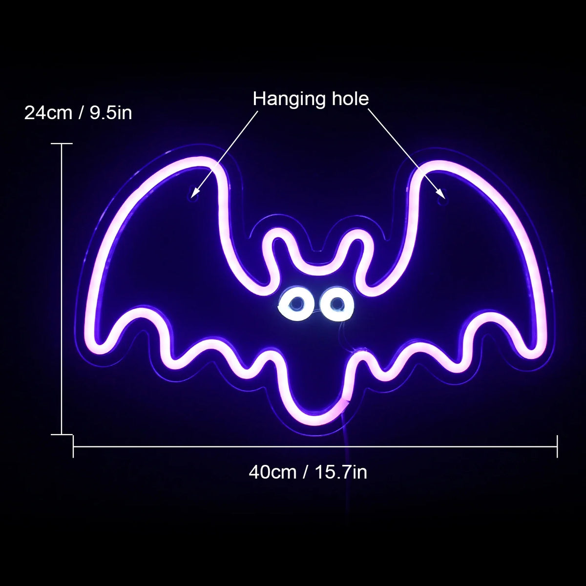 Enseigne néon LED USB 5 V Chauve-souris