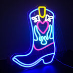 Enseigne néon LED USB 5 V Botte de cow-boy