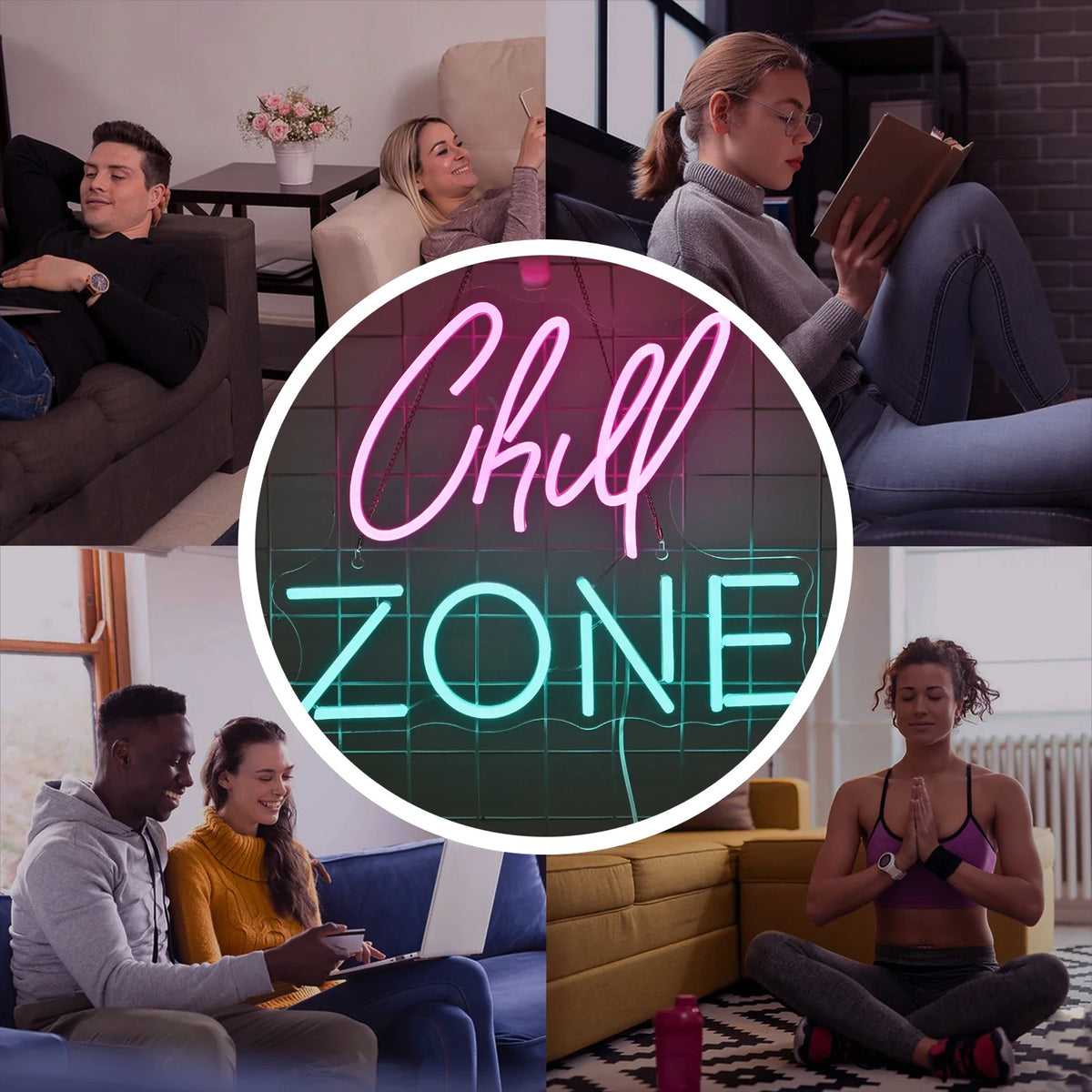 Chill Zone 5V USB LED neon sign