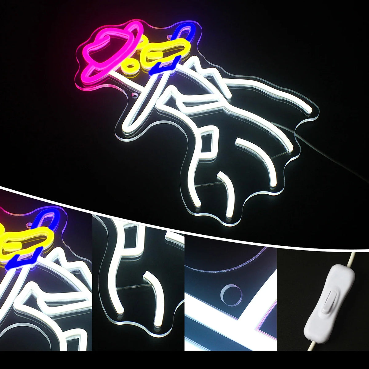 Enseigne néon LED USB 5 V Canard cow-boy