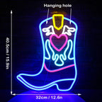 Enseigne néon LED USB 5 V Botte de cow-boy