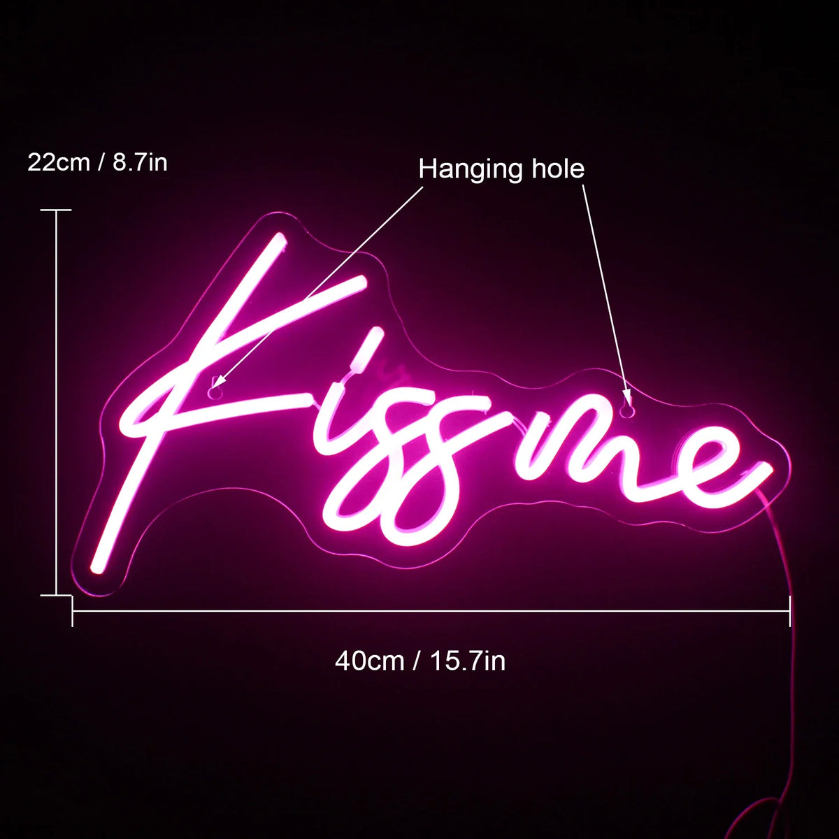 Kiss Me 5V USB LED neon sign – pink