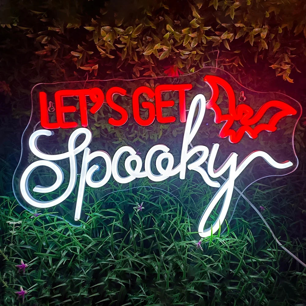 Enseigne néon LED USB 5 V Let's Get Spooky Halloween