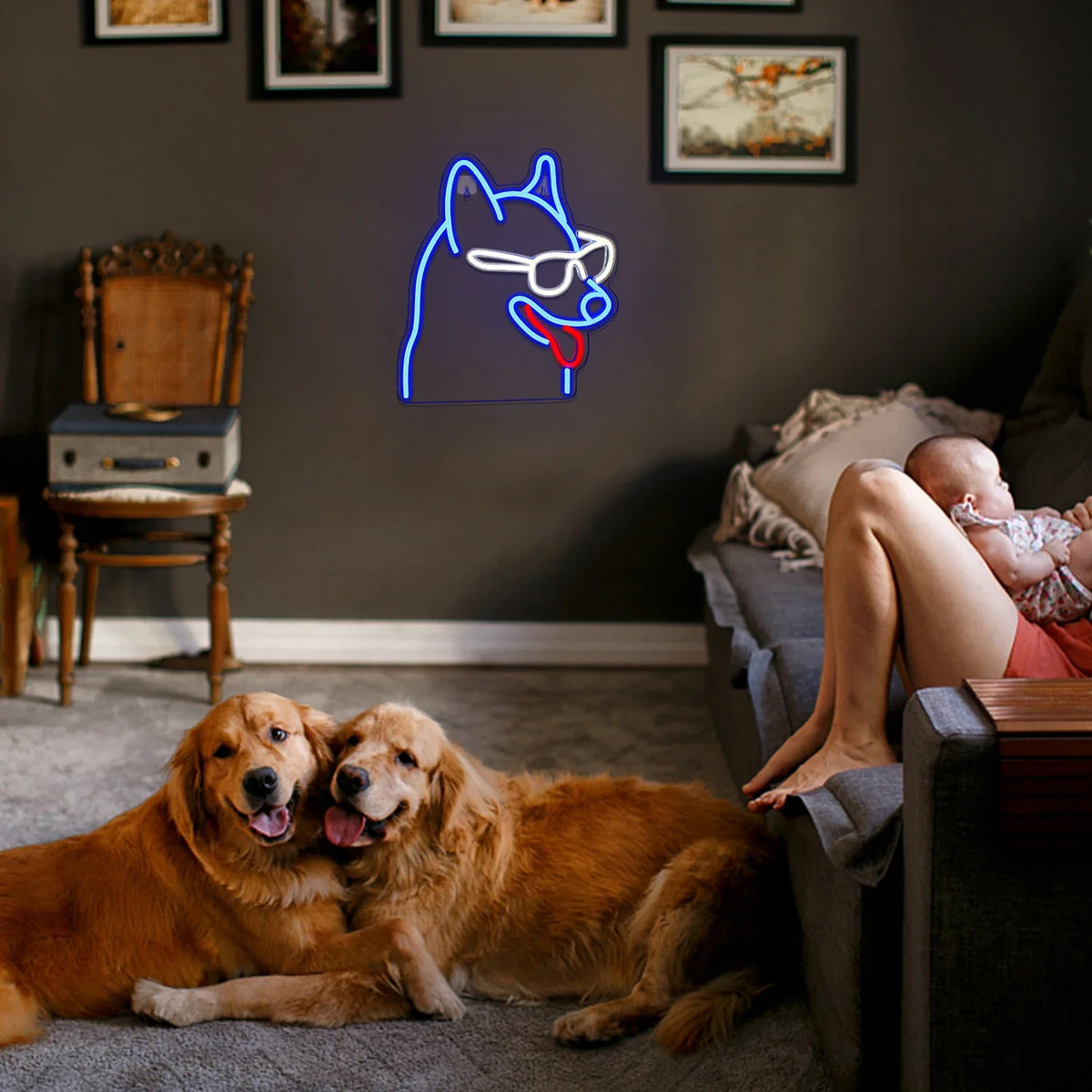 Enseigne néon LED USB 5 V Chien