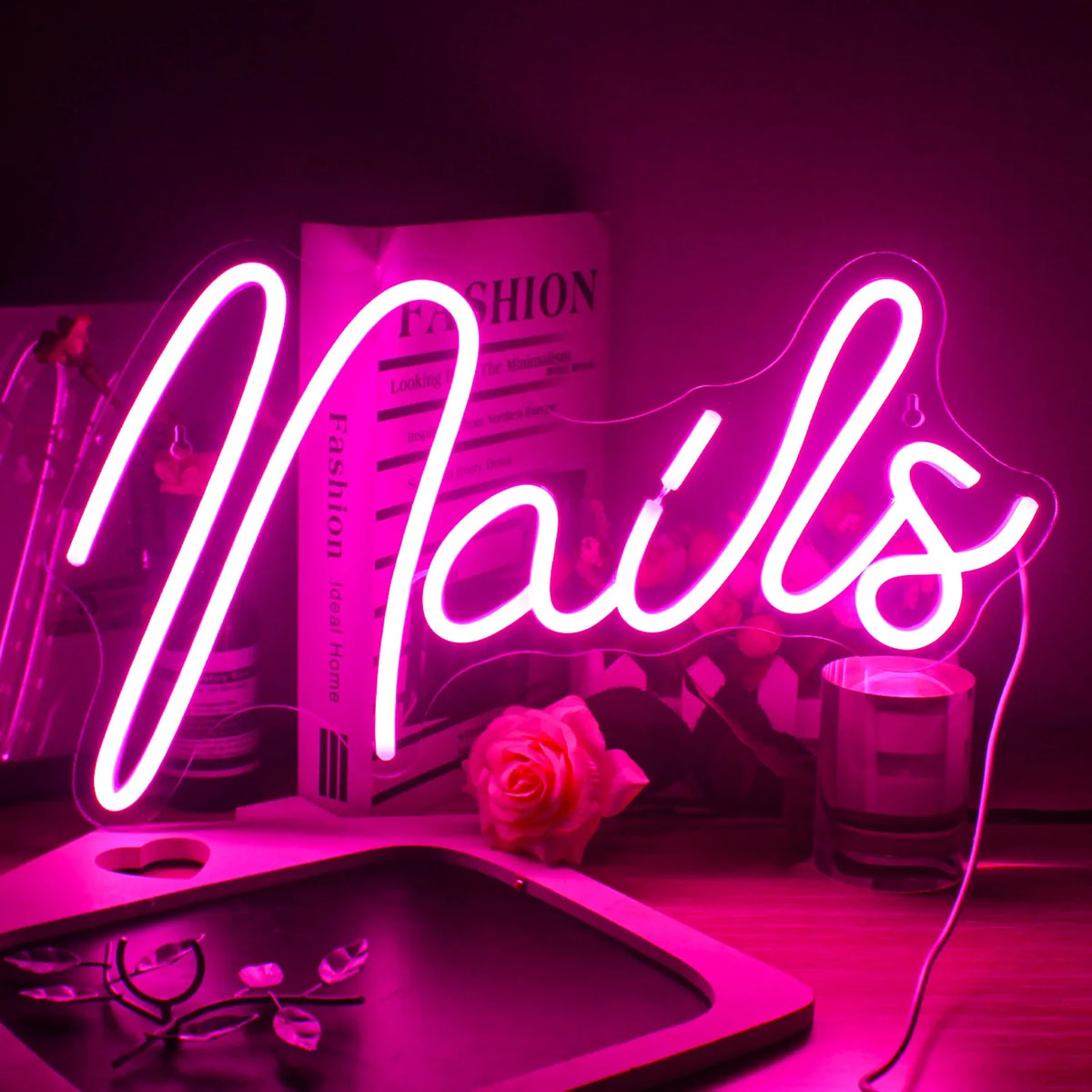 Enseigne néon LED USB 5 V Nails