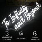 To Infinity and Beyond 5V USB LED neon sign