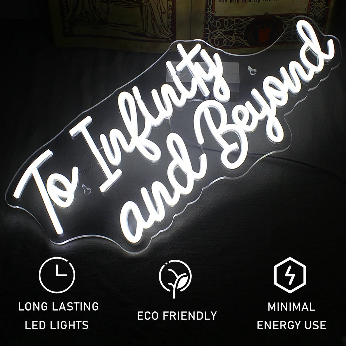 To Infinity and Beyond 5V USB LED neon sign
