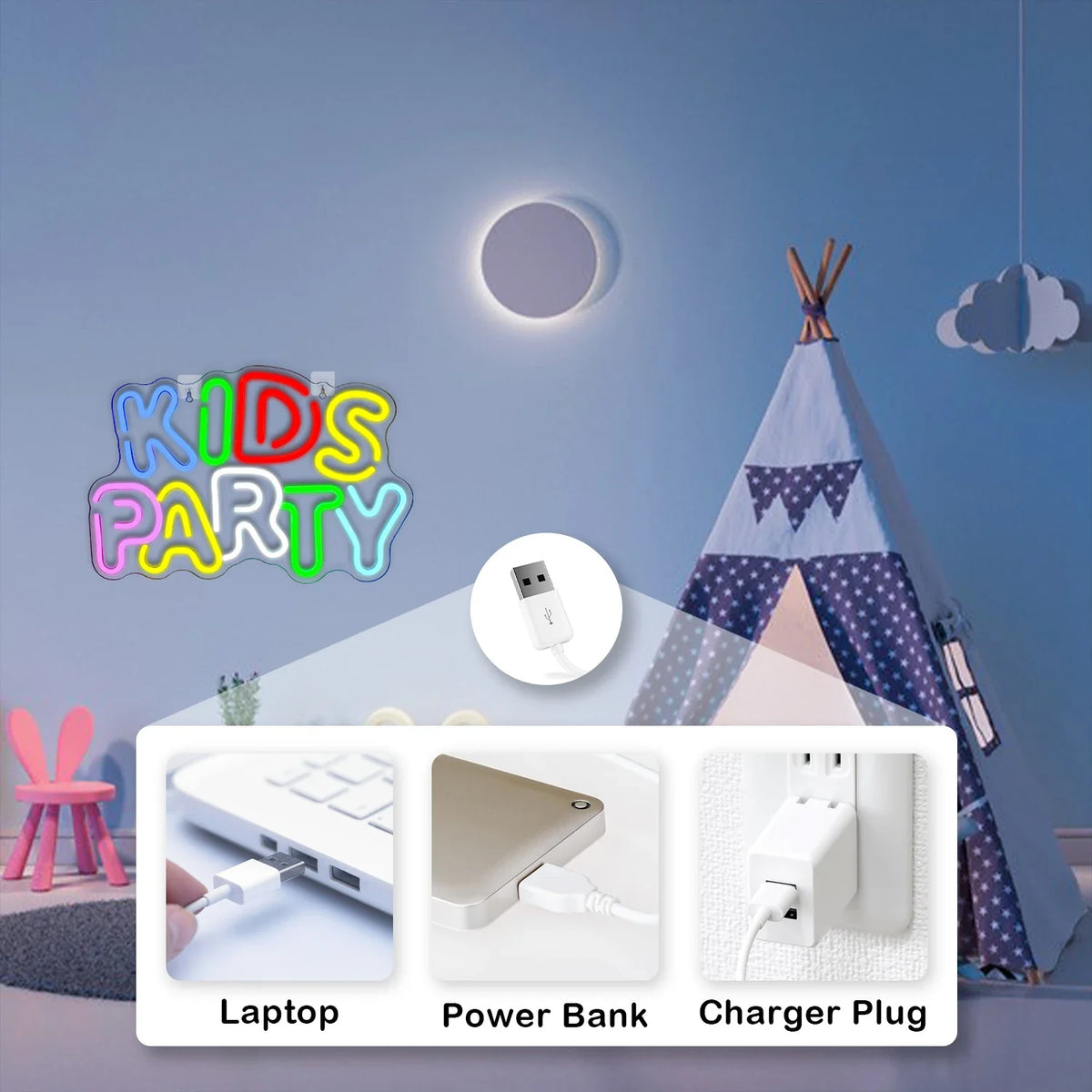Kids Party 5V USB LED neon sign