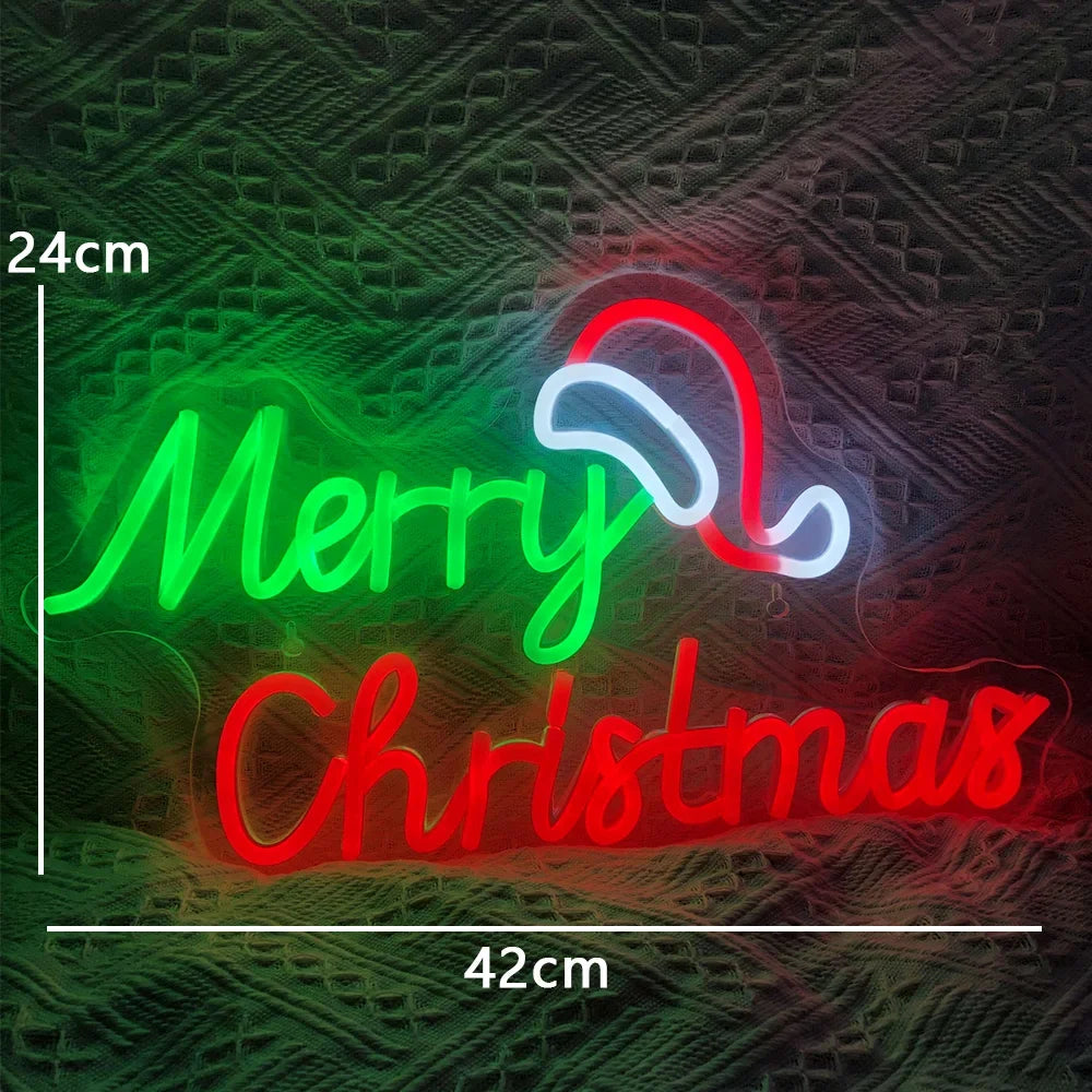 Enseigne néon LED USB 5 V Merry Christmas — choix de motifs