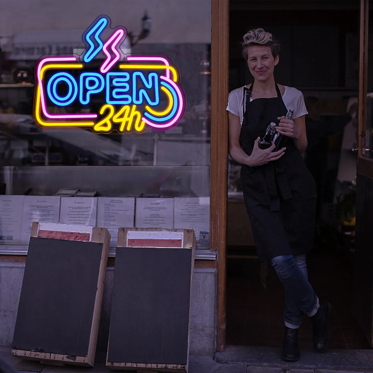 24 Hours Open 5V USB LED neon sign
