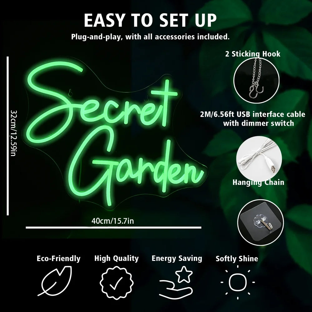 Secret Garden 5V USB LED neon sign