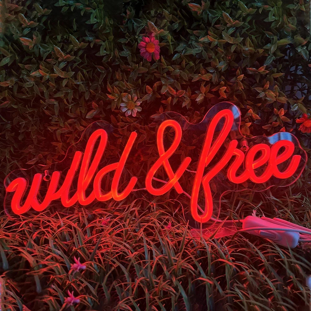 Wild & Free 5V USB LED neon sign