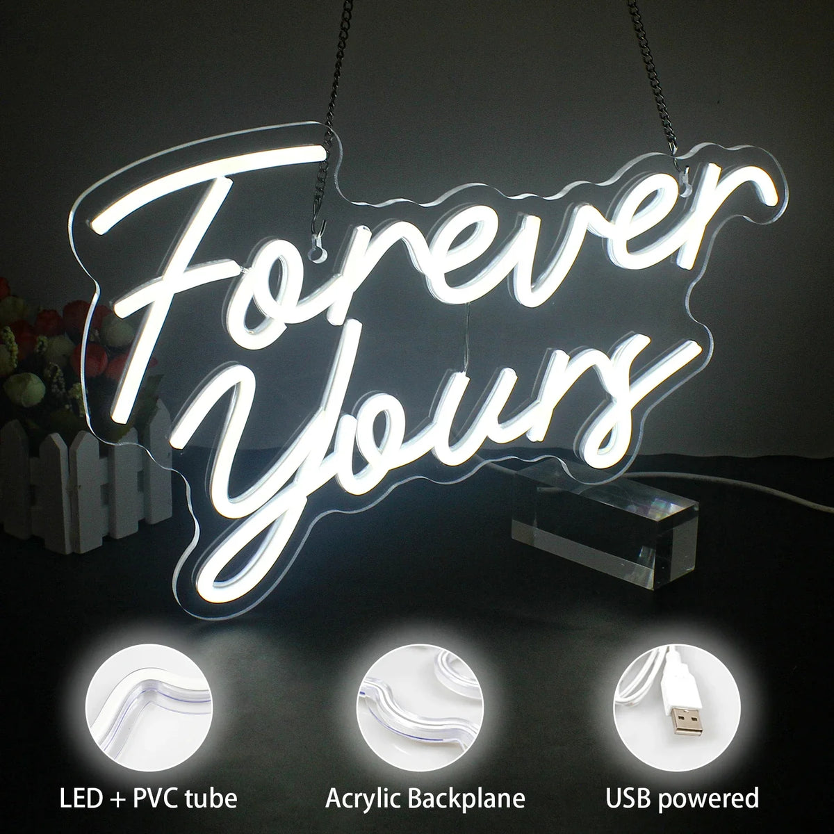 Forever Yours 5V USB LED neon sign
