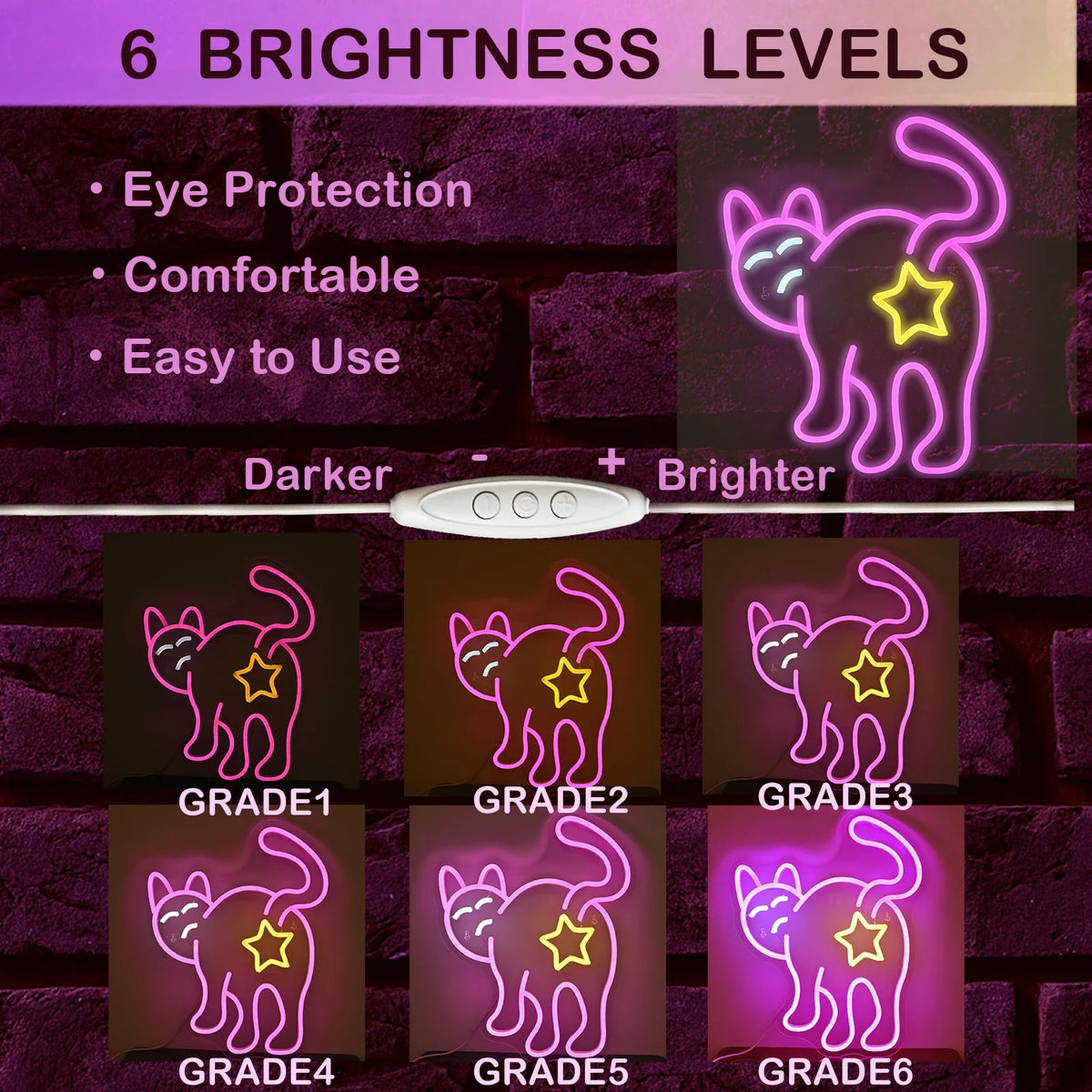 Cat 5V USB LED neon sign