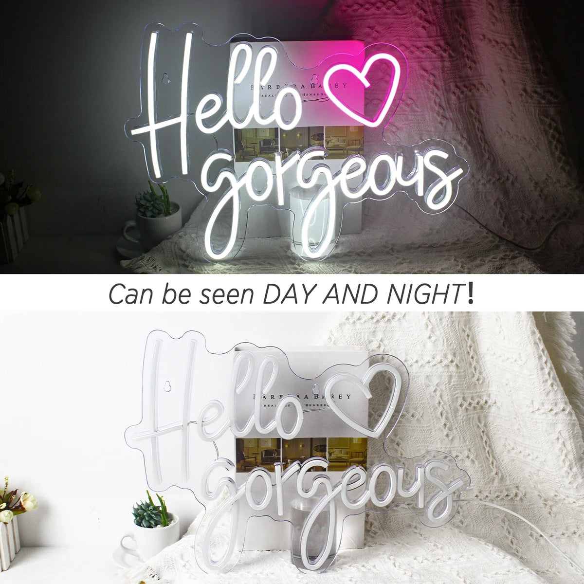 Hello Gorgeous 5V USB LED neon sign