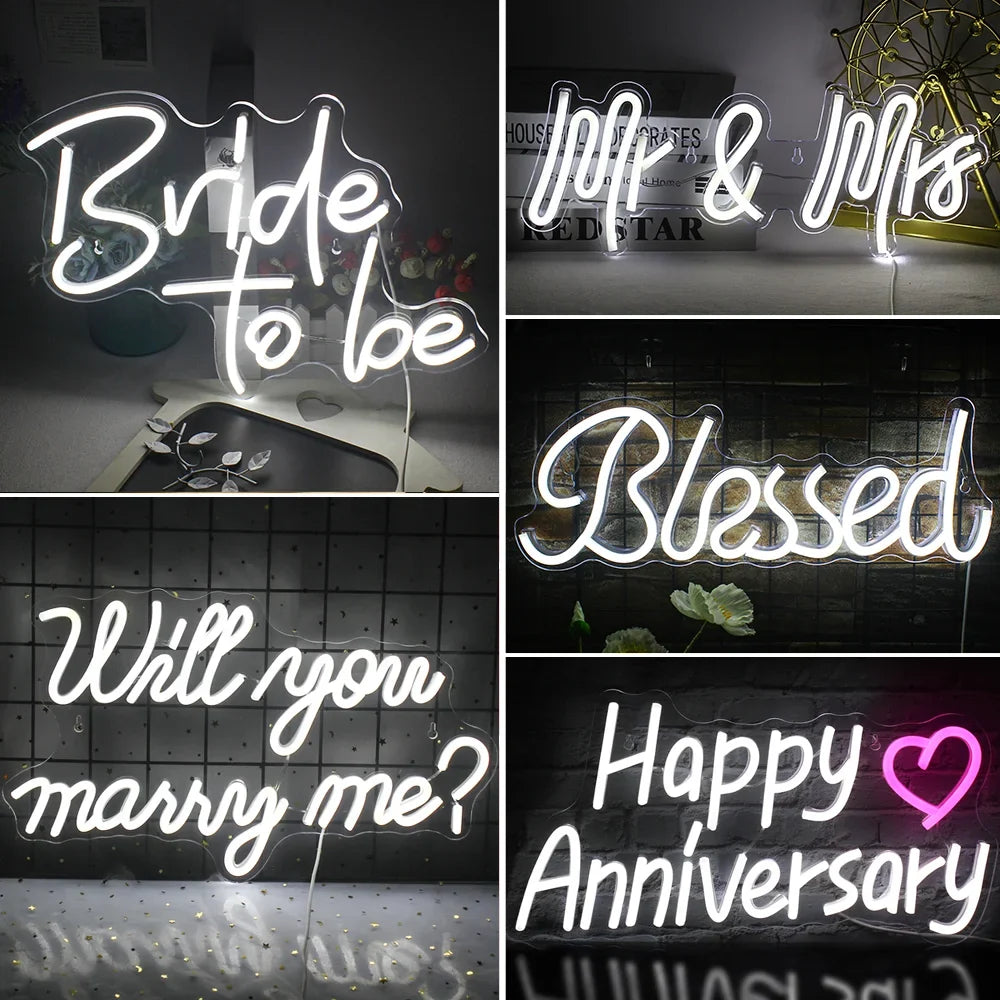 Enseigne néon LED USB 5 V Décoration de mariage