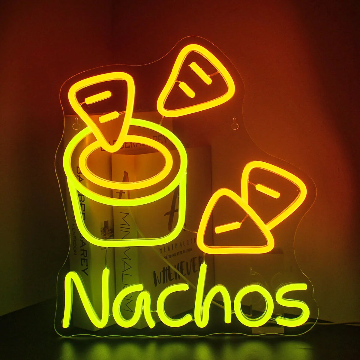Enseigne néon LED USB 5 V Nachos — 36 cm × 32 cm