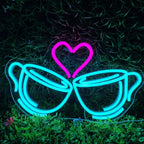 Coffee Cheers Heart 5V USB LED neon sign