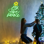 Joy Love Peace Christmas Tree 5V USB LED neon sign
