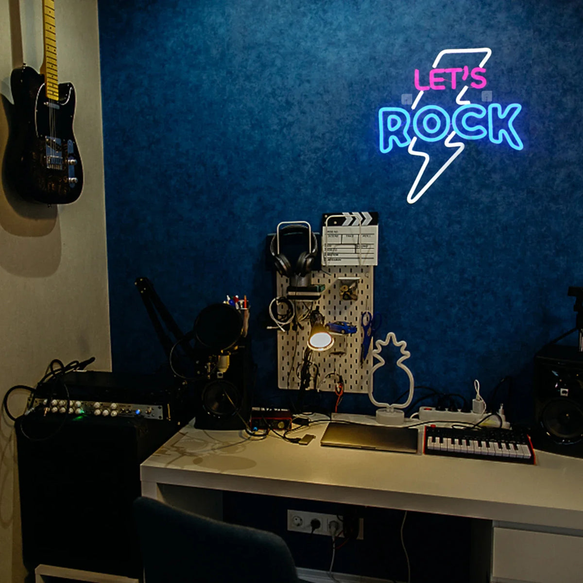 Enseigne néon LED USB 5 V Let's Rock