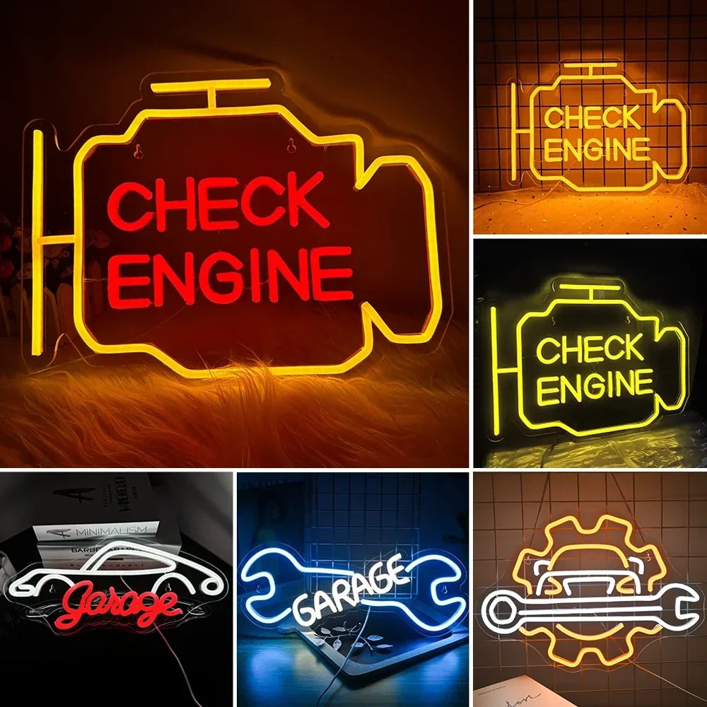 Check Engine 5V USB LED neon sign