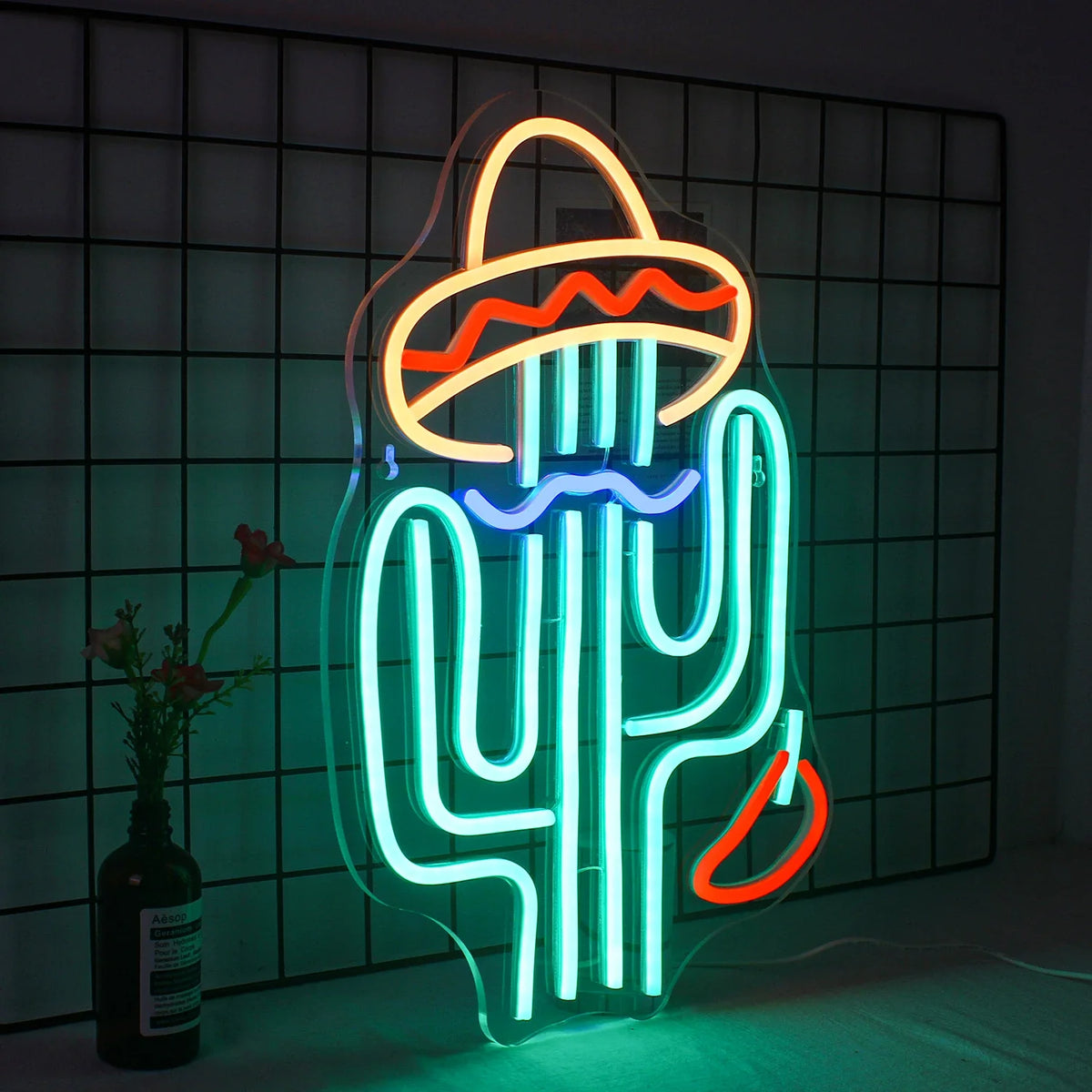 Cactus 5V USB LED neon sign