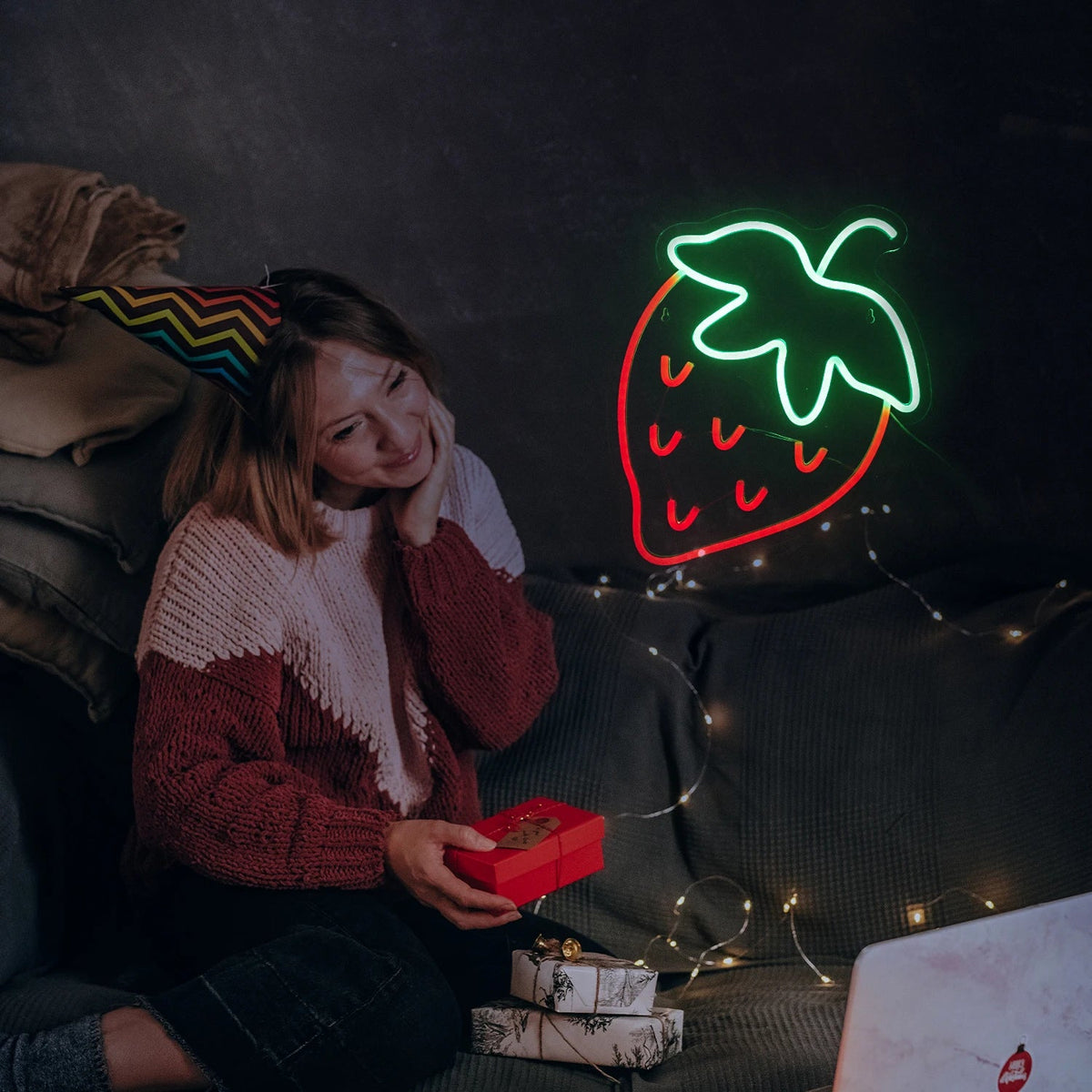Enseigne néon LED USB 5 V Fraise
