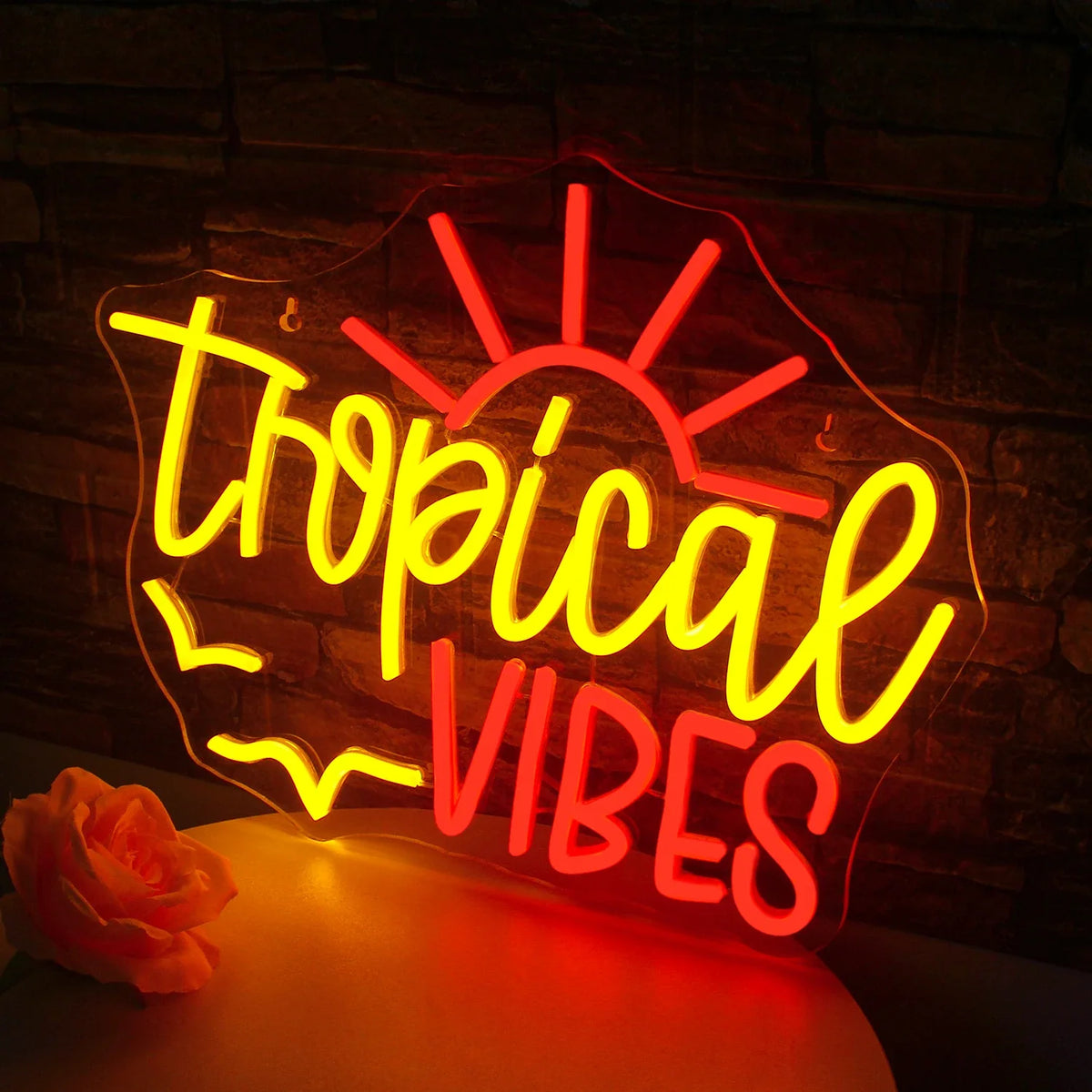 Tropical Vibes 5V USB LED neon sign