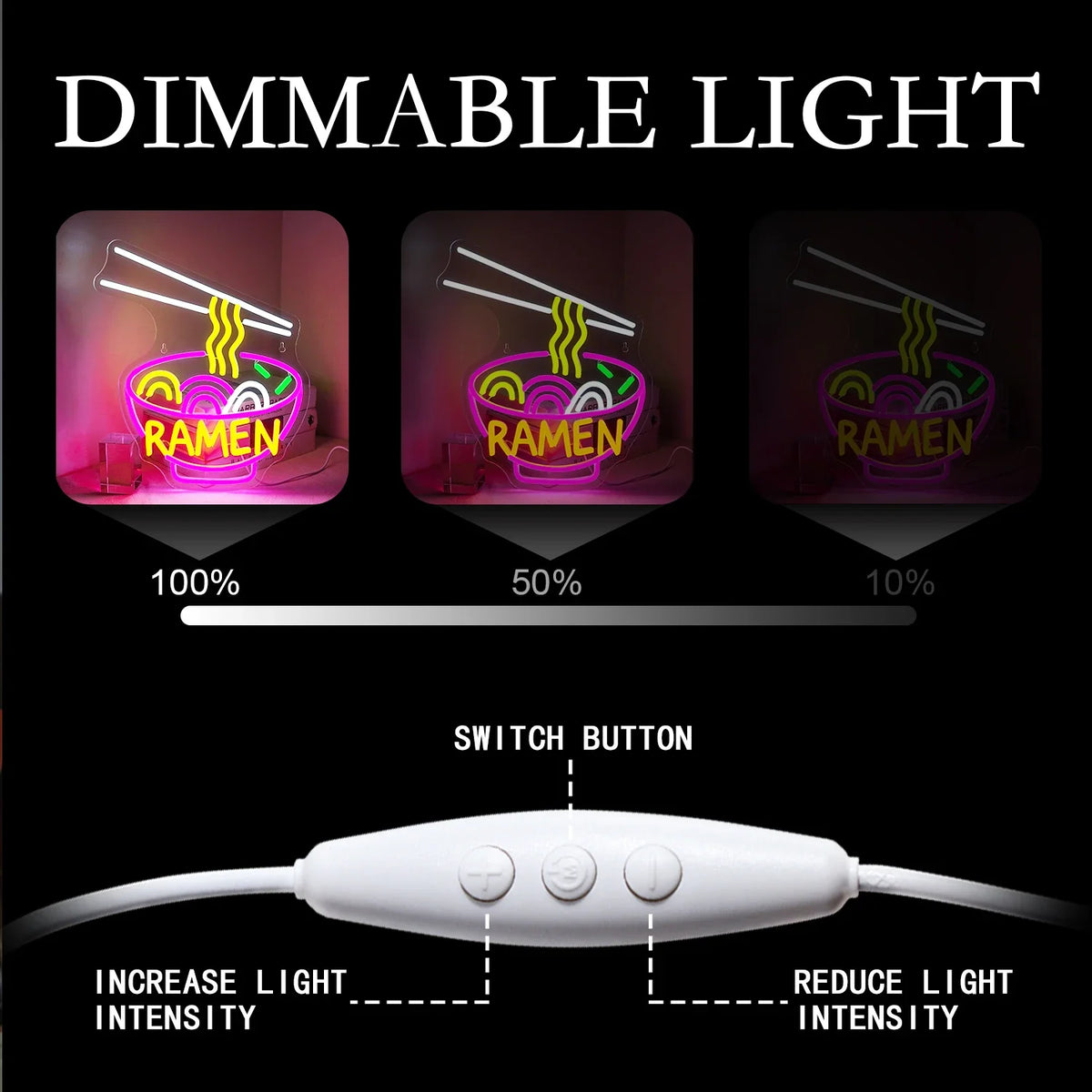 Enseigne néon LED USB 5 V Ramen