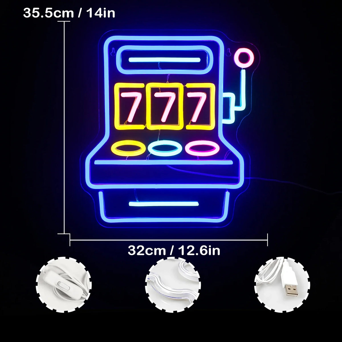 777 Game Room 5V USB LED neon sign