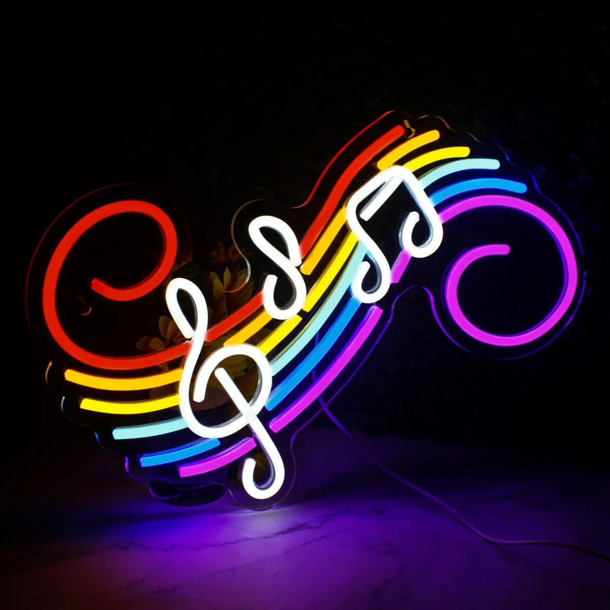 Colourful Musical Notes 5V USB LED neon sign