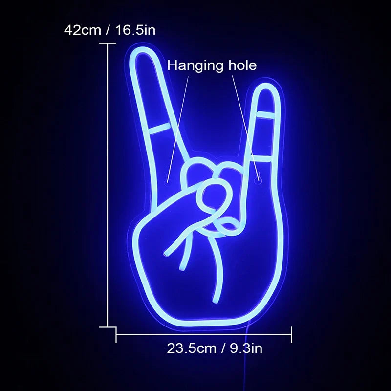 Rock Hand Gesture 5V USB LED neon sign – gesture