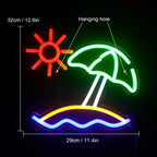 Enseigne néon LED USB 5 V Soleil à la plage
