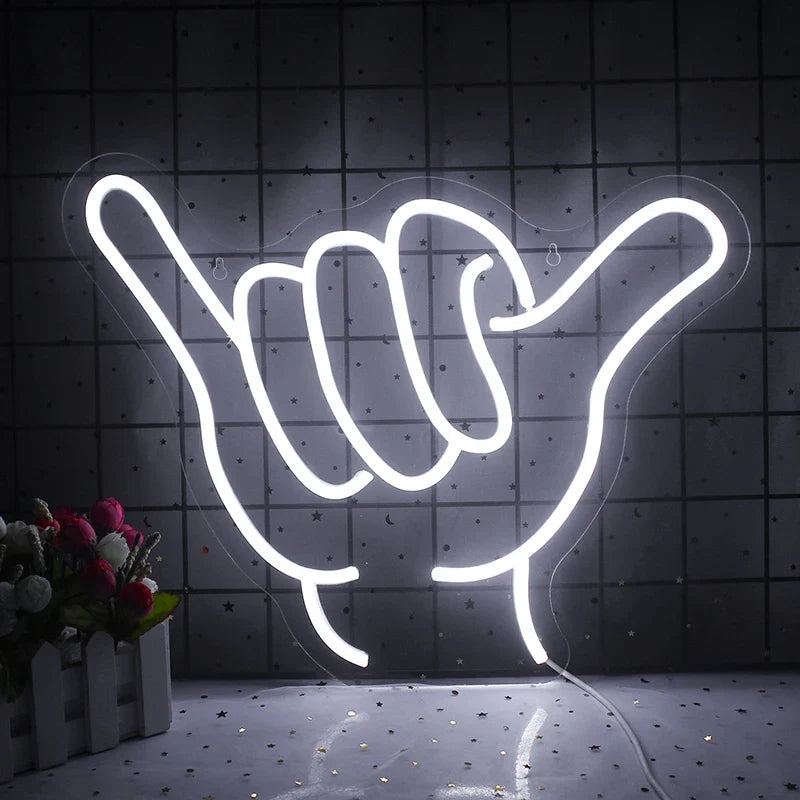 Encouraging Hand Gesture 5V USB LED neon sign – White