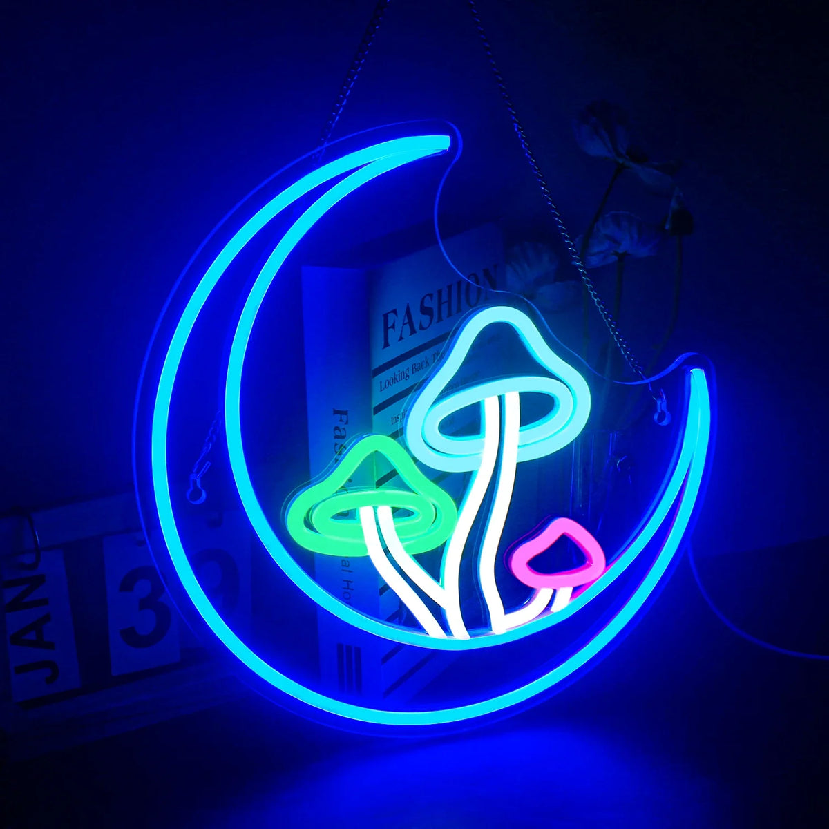 Moon Mushroom 5V USB LED neon sign