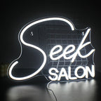 Enseigne néon LED USB 5 V Seek Salon — blanc, 5 W