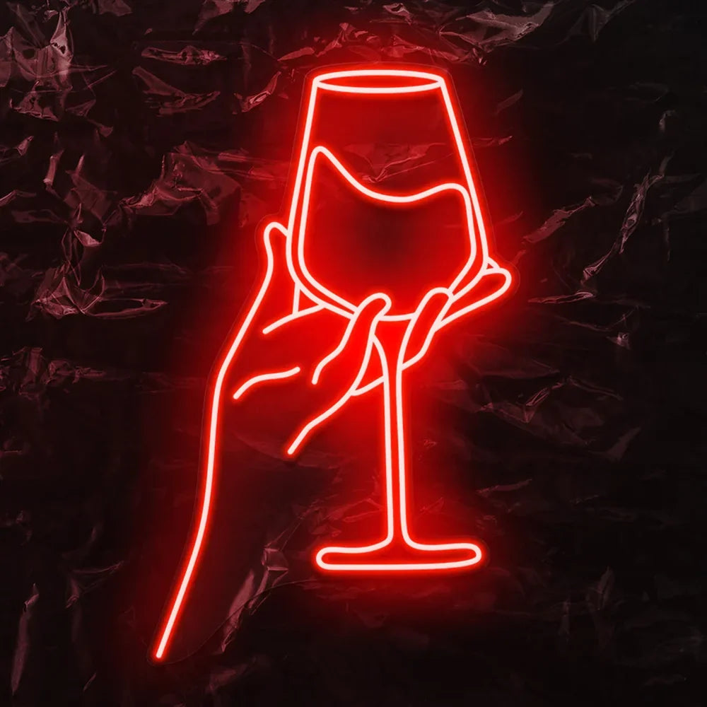Red Wine Glass 5V USB LED neon sign