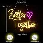 Better Together Heart 5V USB LED neon sign